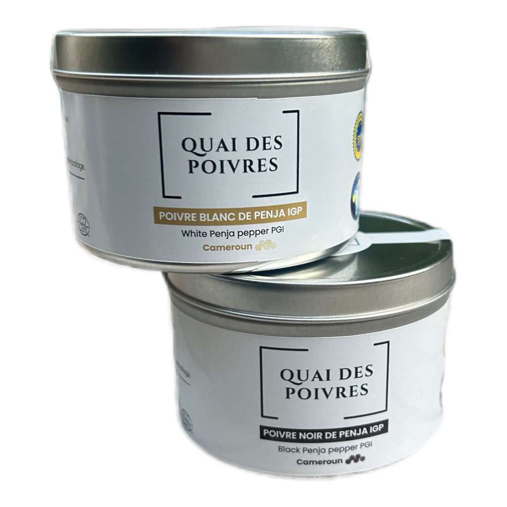 Ensemble de 2 boîtes de poivre de Penja IGP